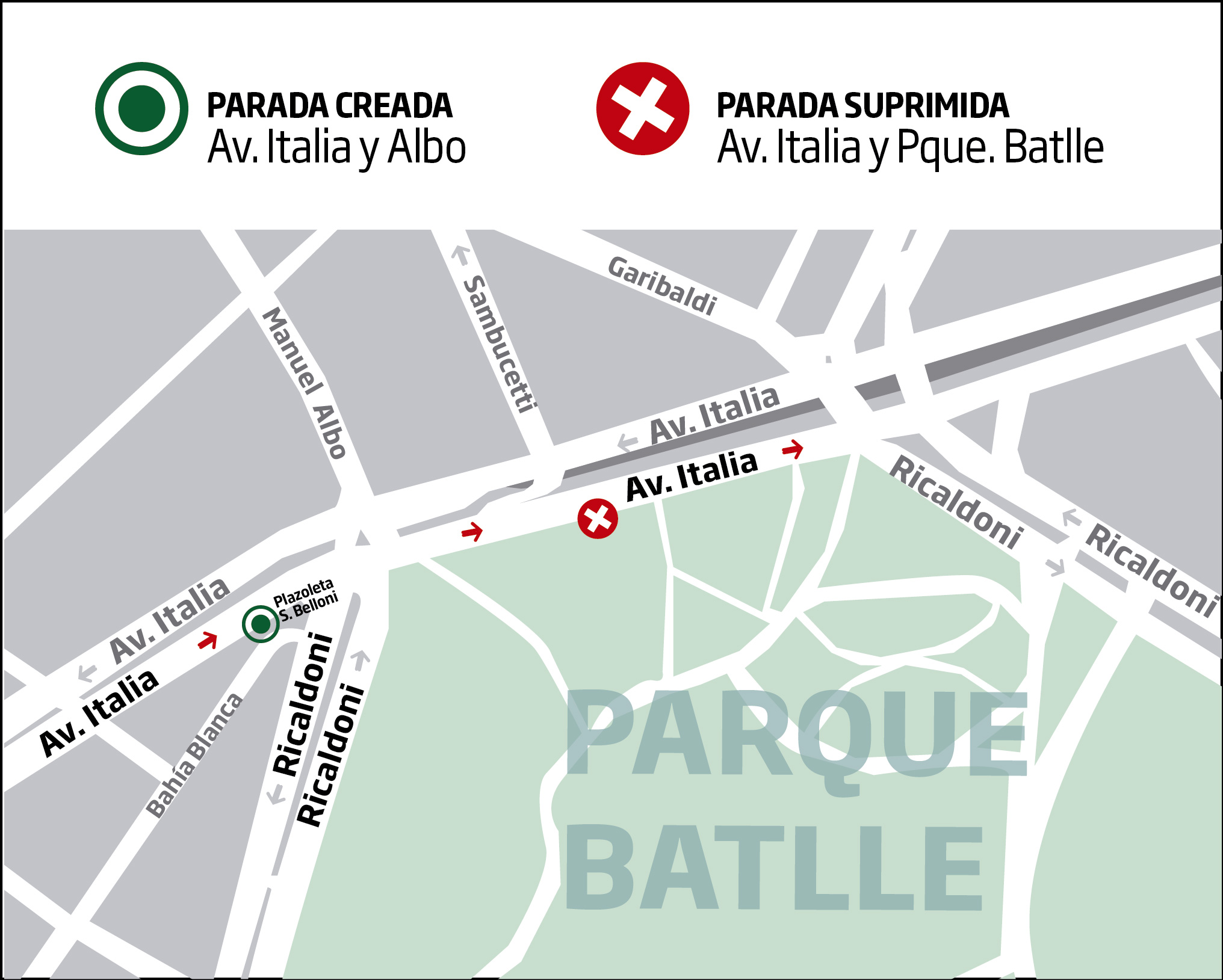 Túnel Av.Italia: Modificación de parada hacia el este - L. suburbana